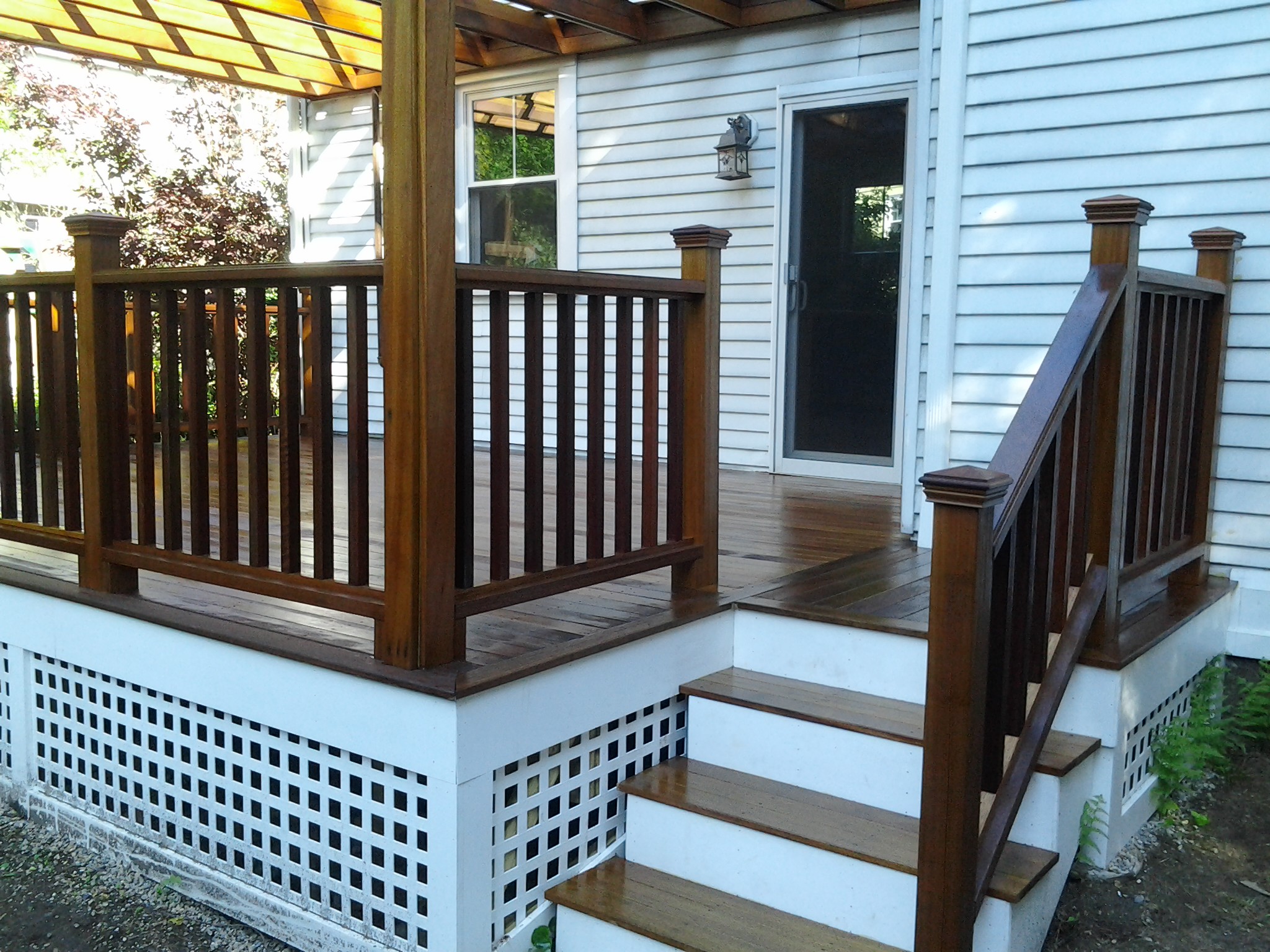 Mahogany deck, Pergola in West Roxbury