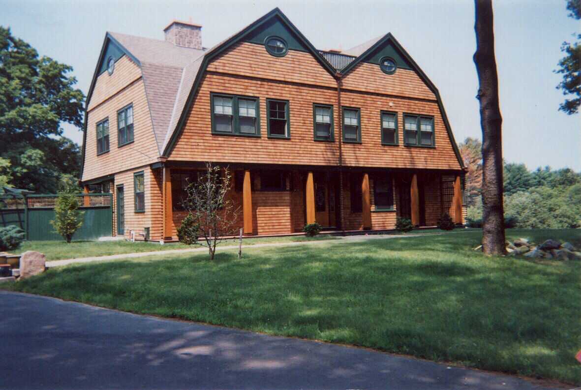 Cedar shingle siding with PVC trimwork